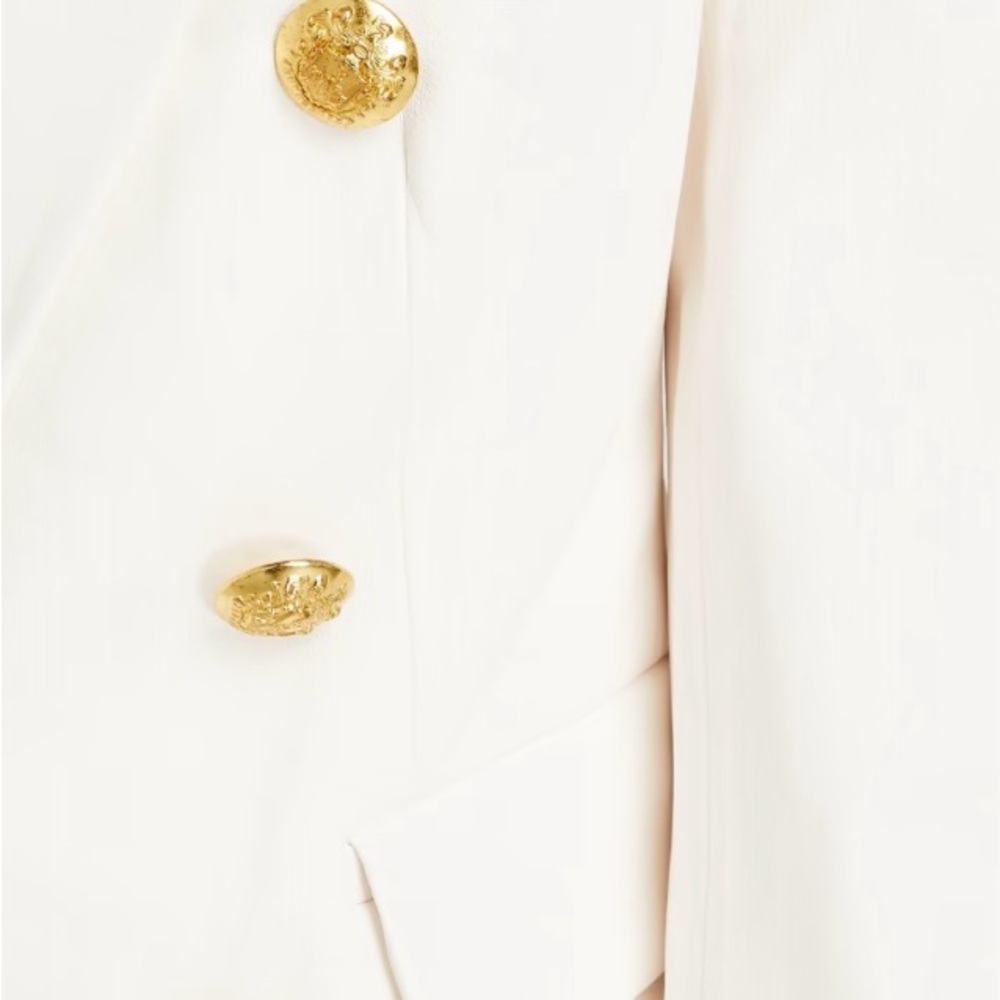 NWT Veronica Beard Cooke Dickey jacket white leather blazer size 6 - Picture 4 of 13